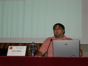 Enric Quílez, ponent, en un moment de la conferència