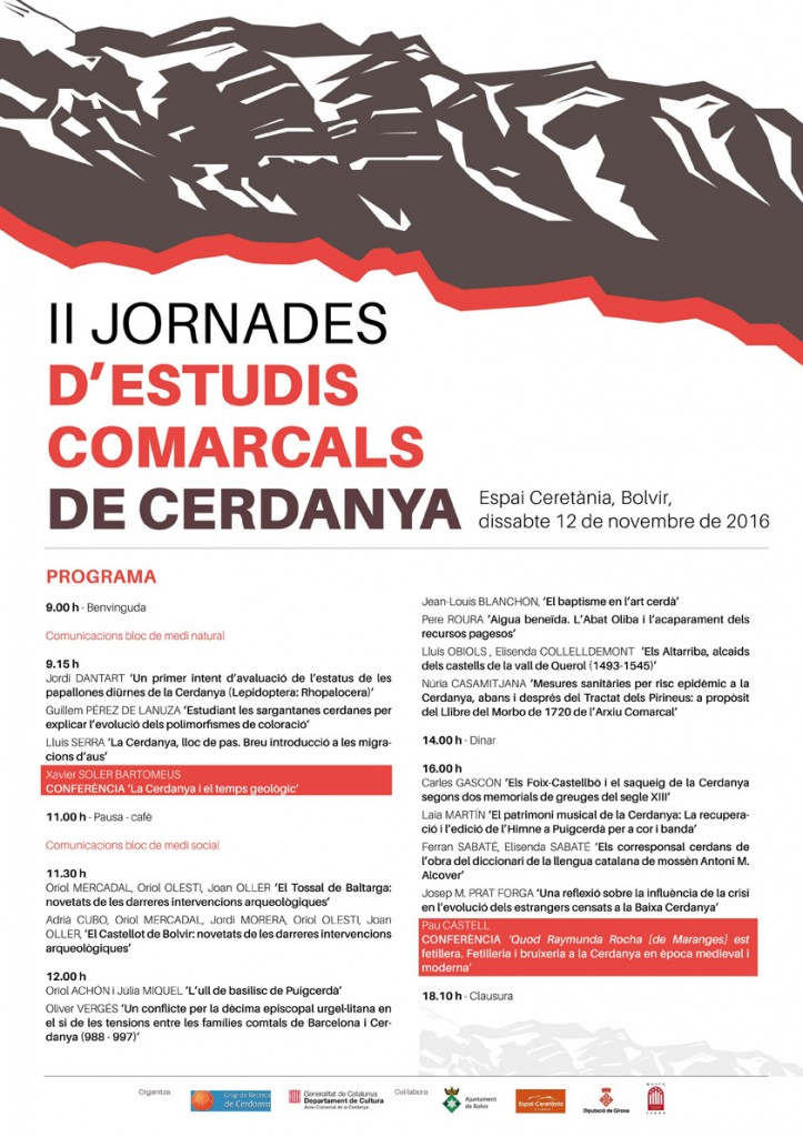 Cartell programa II Jornades Estudis Comarcals Cerdanya