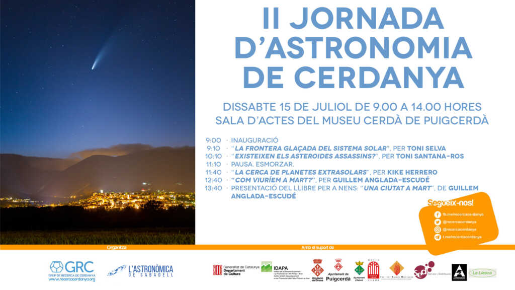 Programa de la Jornada Astronomia Cerdanya 2023